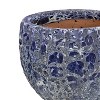 Sunnydaze Fluted Lava Finish Ceramic Planter - Dark Blue - 10" Round - Set of 2 - image 4 of 4