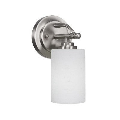 Toltec Lighting Marquise 1 - Light Sconce in  Brushed Nickel with 4" White Muslin Shade