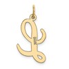 Black Bow Jewelry 14k Yellow Gold Madison Collection LG Classic Script Initial L Pendant - 3 of 4