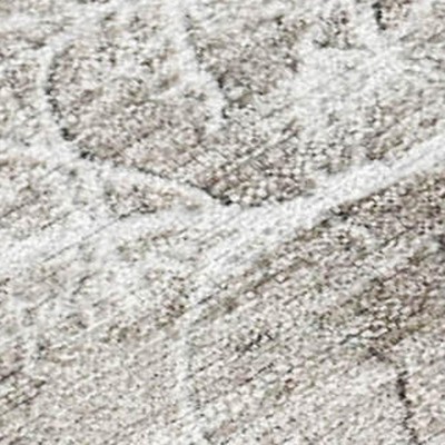 Silver And Gray Floral Washable Indoor Outdoor Area Rug