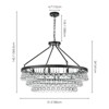 Rennnsan Cavelle 31" W 10 - Light Tiered Beaded Drop Wagon Wheel Glass Modern Glam Dimmable Chandelier in Black - 3 of 4