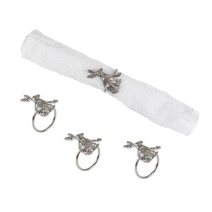 C&F Home Easter Charcoal Bunny Rabbit Napkin Ring, Set of 4 - 1 of 4