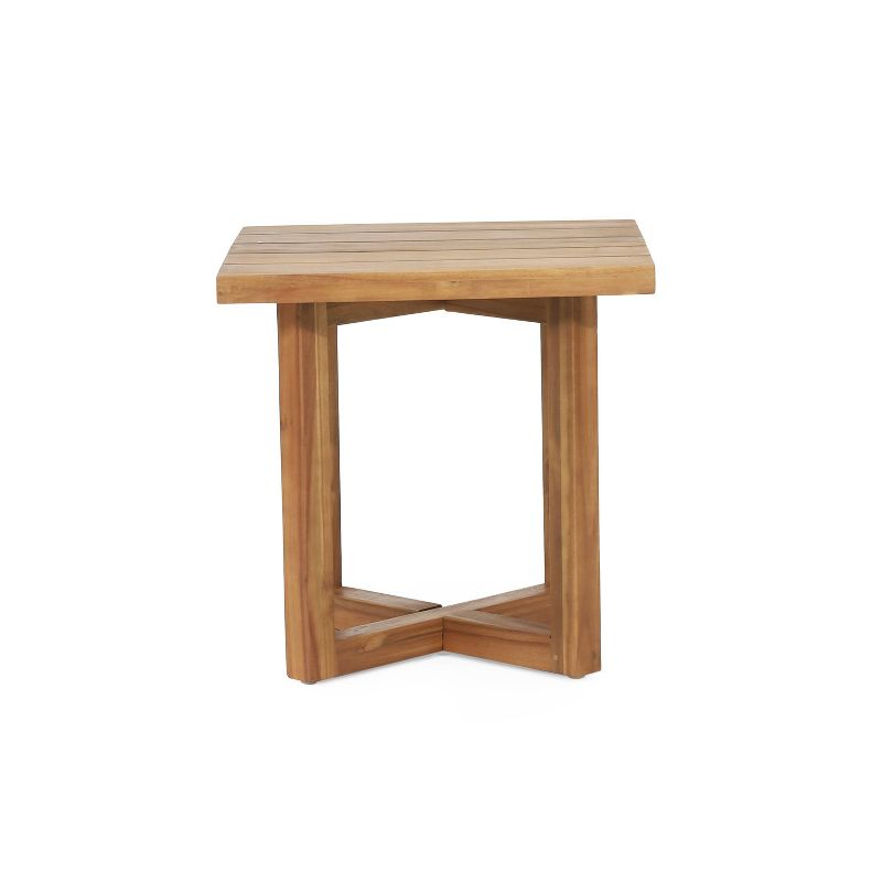 Hamel Outdoor Acacia Wood Square Side Table Teak - Christopher Knight Home, 5 of 9