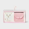 14K Gold Dipped Pearl Cluster Pendant Necklace and Stud Earring Set 2pc - Gold - 3 of 4