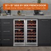 Ca'Lefort Dual 15" Dual Zone Wine Fridge Combo,56 Bottle Wine Cooler Refrigerator,Freestanding or Built-in for Kitchen Office - 4 of 4