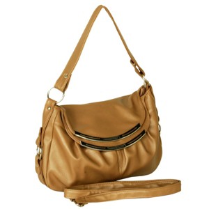 Slickblue Glamorous Faux Leather Handbag with Gold Studs, Zipper Pockets, Crossbody Strap, Fashion Accessory - 1 of 3