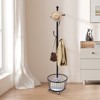 YIYIBYUS Entryway Coat Hanger Stand with Storage Basket, Standing Coat Rack with Mobile Wheel, Black - 3 of 4