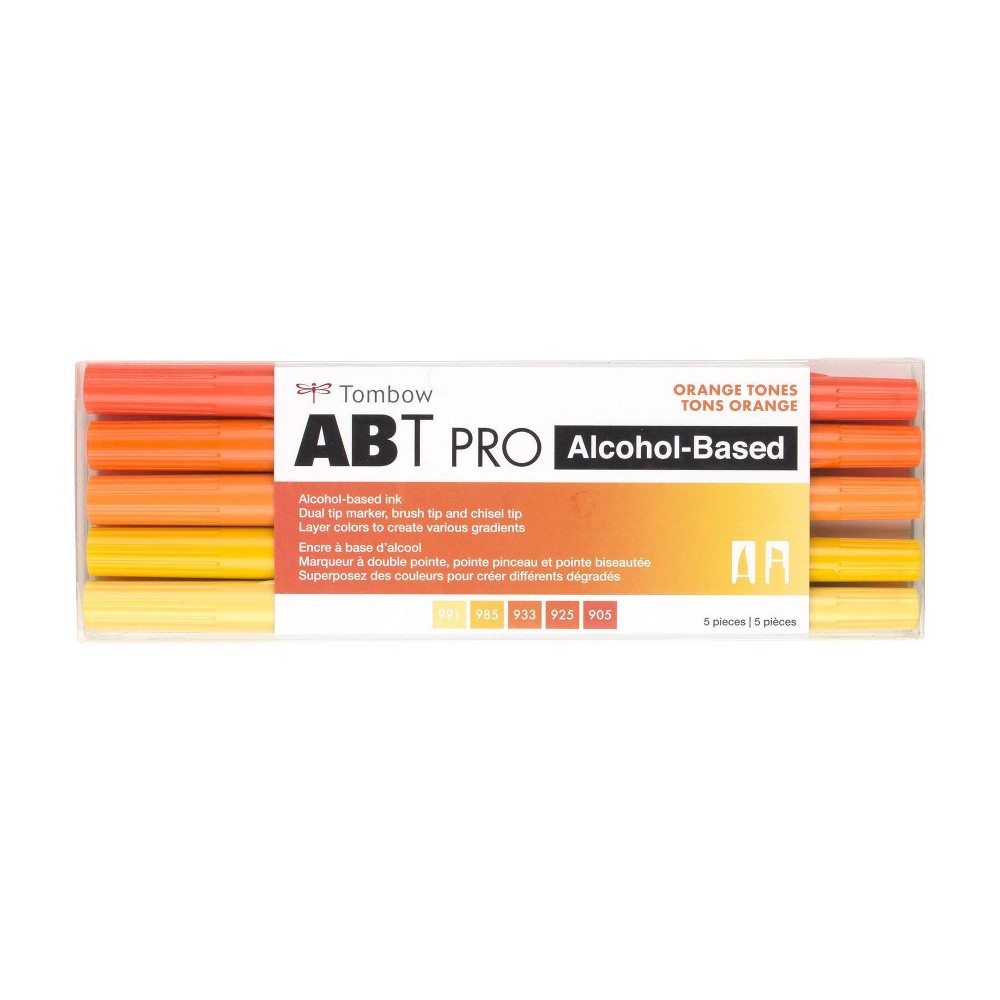 Photos - Felt Tip Pen Tombow 5ct ABT PRO Dual-Tip Alcohol Based Art Markers Orange Tones  