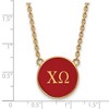 Black Bow Jewelry 14k Yellow Gold Plated Sterling Silver Chi Omega Greek Life Necklace 18 Inch - 2 of 4