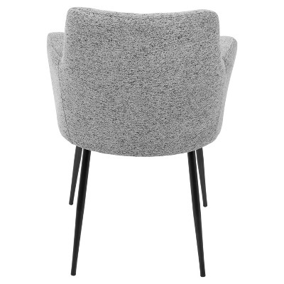 Gray Faux Leather Upholstered Arm Chair with Wood and Metal Frame