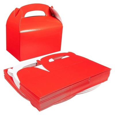 24 Treat Boxes Gable Favor Goodie Gift Storage Box for Party 6.2 x3.5 x3.6" Red