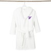 Personalized Linum Kids 100% Polyester SUPER PLUSH Double Brushed Hooded Bathrobe in Purple Script Font - 2 of 3
