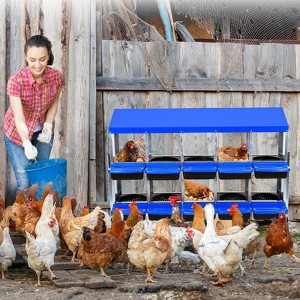 Metal Nesting Boxes for Chickens, Galvanized Steel Chicken Nesting Box with Lid Cover and Plastic Handle for Coop, Farm, or Backyard - 1 of 4