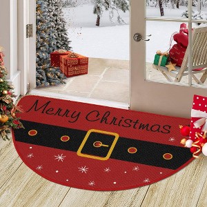 Christmas Doormat Half Round Door Mat Non-Slip Half-Circle Floor Mats Kitchen Entryway Mat - 1 of 4