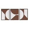Kate and Laurel Sylvie Minimal Max Mod Set Brown Framed Canvas by The Creative Bunch Studio, 3 Piece 18x24, Walnut Brown - 2 of 4