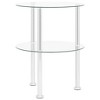 vidaXL 2-Tier Side Table Transparent 15" Tempered Glass - 4 of 4