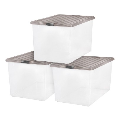 Iris 14pk 5qt Stack And Pull Storage Box Natural : Target