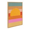 Kate and Laurel Sylvie Sunset Waves Framed Canvas by Cat Coquillette, 23x33, Natural - 2 of 4