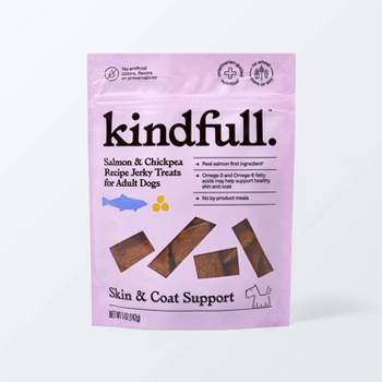 Skin and Coat Support with Salmon and Chickpea Jerky Dog Treat - 5oz - Kindfull™