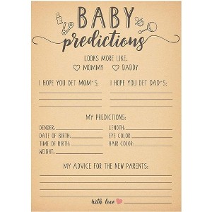 Sparkle and Bash 50-Sheets Baby Shower Prediction and Advice Cards for Parents to Be, Gender Neutral Gender Reveal Games (5x7 in) - 1 of 4