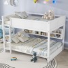 Sapphtopaz Wood Queen Size Bunk Bed with Charge Station&Built-in Storage Cabinet,Bed Frame with Ladder&Guardrail,Space-Saving Bed for Kids&Teen - 3 of 4