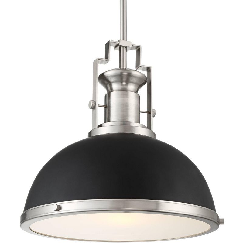 Possini Euro Design Black Brushed Nickel Dome Mini Pendant Light 13" Wide Modern Fixture for Kitchen Island Dining Room, 3 of 9