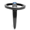 Slickblue Stainless Steel Women's Ring, IP Light Black Finish with Capri Blue Synthetic Crystal, Size 5-10 - 4 of 4
