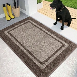 Dirt Trapping Door 24x36 Inch Non - Slip Washable Entryway Rug Shoes Scraper Absorbent Beige Grayish Brown - 1 of 4