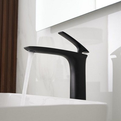 Matte Black Single Handle Vessel Sink Faucet