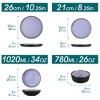 vancasso 16-Piece Black Exterior Violet Kiln-Glazed Ceramic Set - Royal Colored Tableware for 4 - 2 of 4
