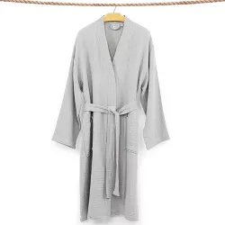 S/M Smyrna Hotel Spa Luxury Robe Gray - Linum Home Textiles