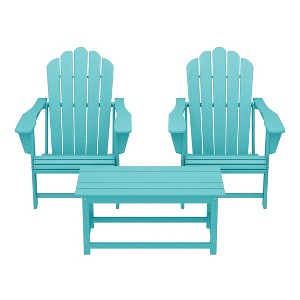 WestinTrends Highland 3-Piece Adirondack Chairs with Cup Holders and Coffee Table Set - 1 of 4