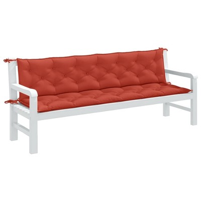 vidaXL Garden Bench Cushions 2 pcs Melange Red 78.7"x19.7"x2.8" Fabric