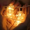 Snowflake String Lights, 20FT 40 LED Battery Operated Fairy Lights with 8 Modes & Timer for Indoor Outdoor Christmas Decor, Warm White - 2 of 2