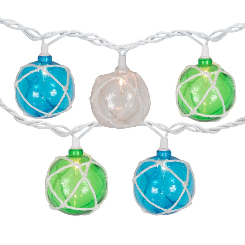Northlight 10-Count Multicolor Globe Christmas Light Set, 6ft White Wire, 1 of 6