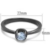 Slickblue Women's Engagement-Style Ring – 4.5mm Amethyst CZ Stone with Sleek IP Light Black Band – Size 5–10 - 2 of 4
