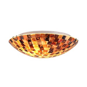Chloe Lighting Bay Mosiac-Style Seashell Flush Ceiling Fixture 12" Width - 1 of 4