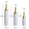 Angel Sar Handmade Ornate Metal Floor Vase, Gilded Starry Grid, Large Tall Flower Vase(Set Of 3) - 3 of 4