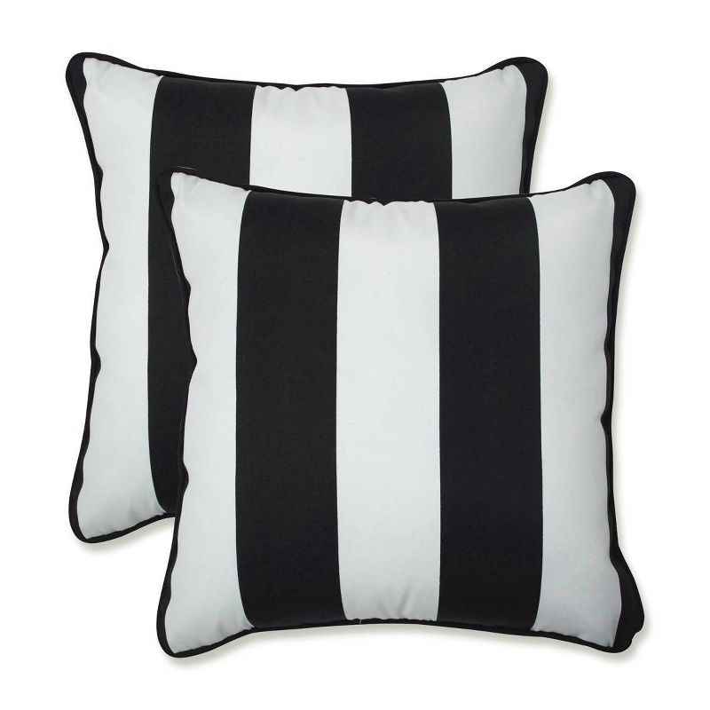 Cabana Stripe 2pc Outdoor Throw Pillows - Pillow Perfect, 1 of 8