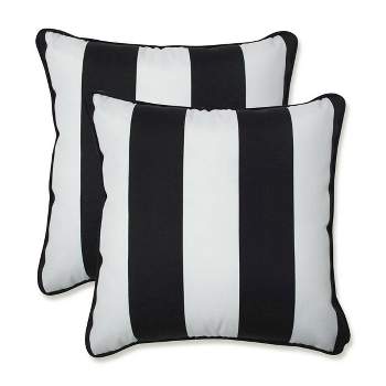Cabana Stripe 2pc Outdoor Throw Pillows - Pillow Perfect