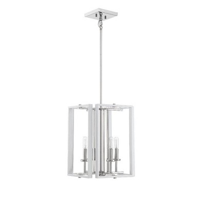 Champlin 4-Light Gray and Polished Nickel Pendant