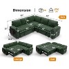 Vipbear 85" Modular Sectional Sleeper Sofa with Pull Out Bed, 5 Seat L Shaped Couch with Reclining Backrest，Tool Free Assembly - 3 of 4