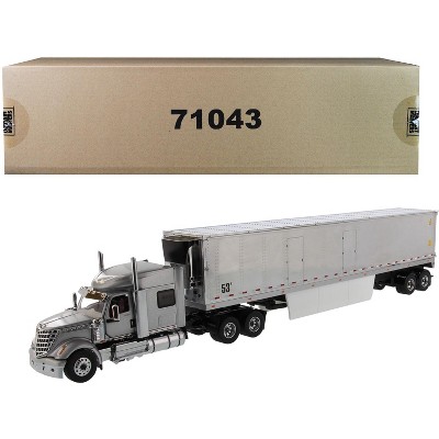 International LoneStar Sleeper Cab Silver w/ 53' Reefer Refrigerated Chrome  Plated Van Trailer 1/50 by Diecast Masters