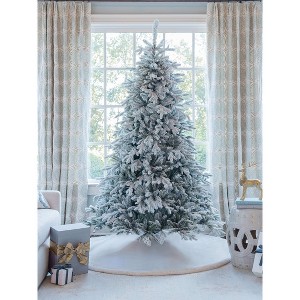 King Of Christmas Snow Flocked Hinged Artificial Christmas Tree Unlit Queen Flock Xmas Tree - 1 of 4