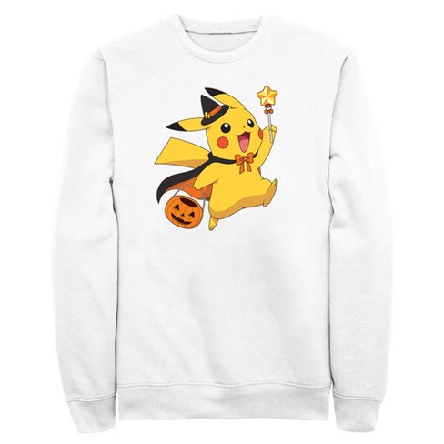 Men's Pokemon Halloween Pikachu Wizard Sweatshirt - White - 3X Large