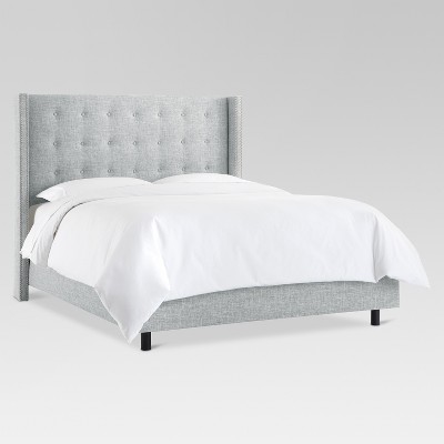 Eastern King Ishiko Iii Bed Dark Blue Velvet - Acme Furniture : Target