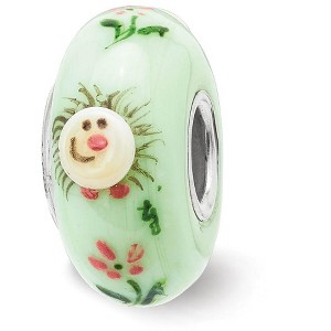 Black Bow Jewelry Fenton Sterling Silver Hattie Hedgehog 3D Glass Bead Charm - 1 of 4