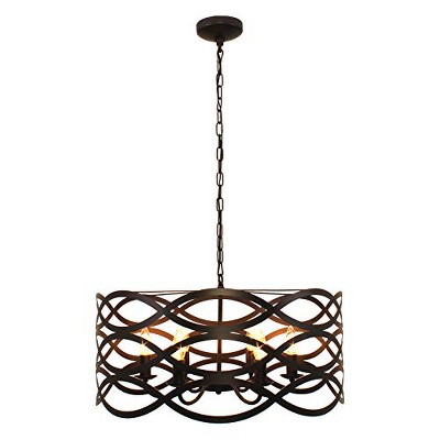 Chloe Lighting Capella Transitional 6 Light Oil Rubbed Bronze Ceiling Pendant 24" Wide