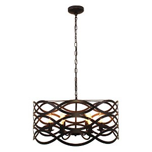 Chloe Lighting Capella Transitional 6 Light Oil Rubbed Bronze Ceiling Pendant 24" Wide - 1 of 4