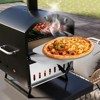 Tangkula Outdoor 16" Wood Fired Pizza Oven 2-Layer Pizza Maker with Square Stone - 2 of 4